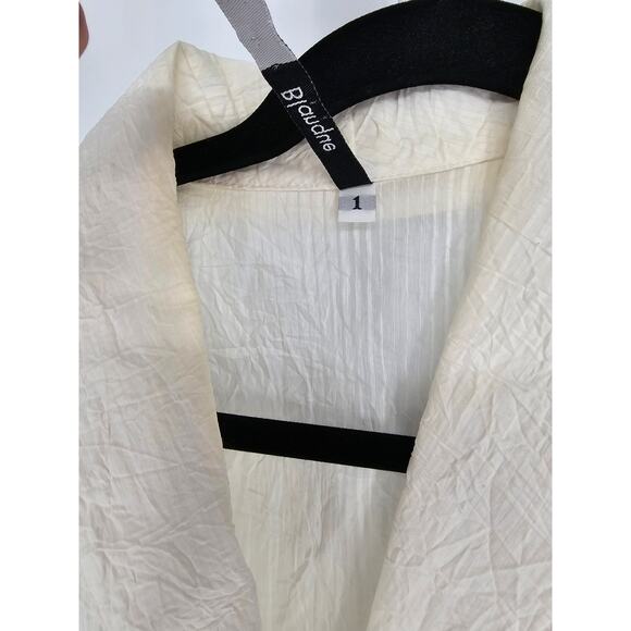 Blanque Women's White Striped 3/4 Sleeve Three-Button Blazer Size 1X - Picture 5 of 5